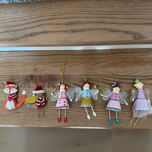 Unique Animal and Fairy Christmas Ornaments (6) EUC